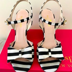 Kate spade black and white wedges
